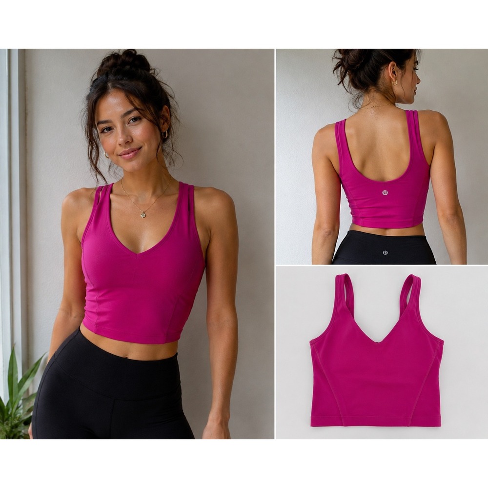 Lululemon Align Tank Top Magenta Pink Nulu Yoga Crop Top Size 2